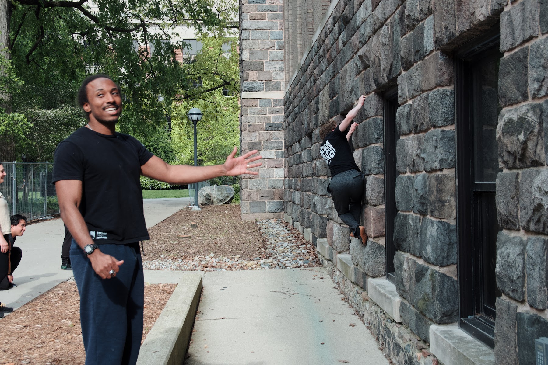 Michigan Parkour member practicing a jump